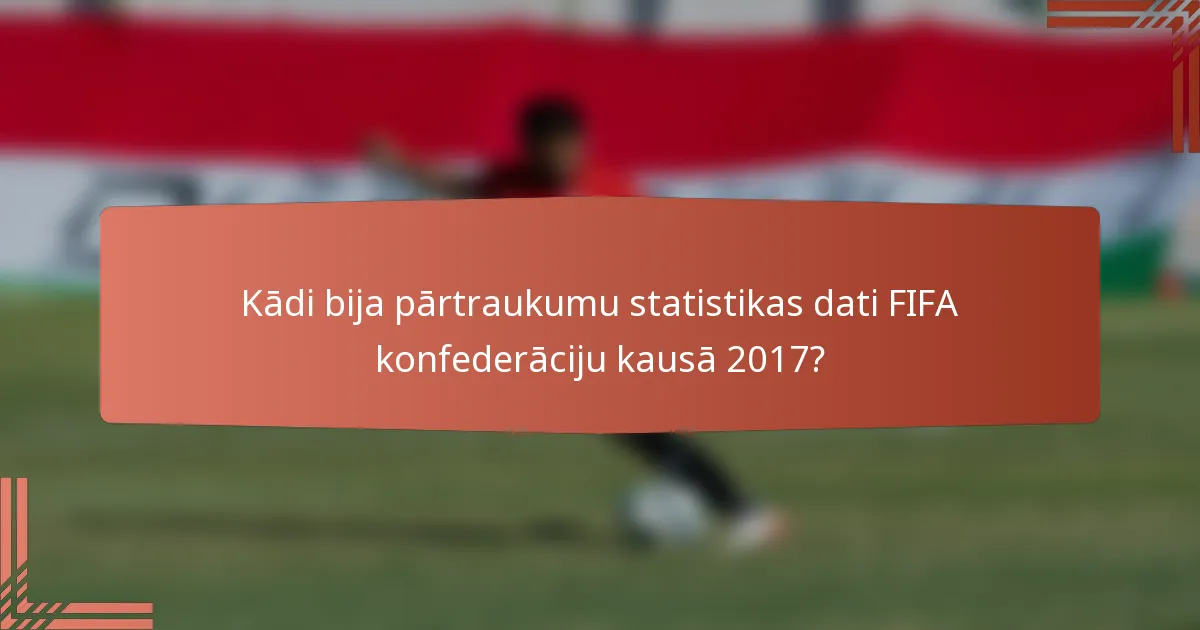 Kādi bija pārtraukumu statistikas dati FIFA konfederāciju kausā 2017?