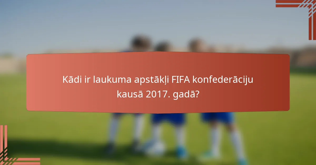 Kādi ir laukuma apstākļi FIFA konfederāciju kausā 2017. gadā?