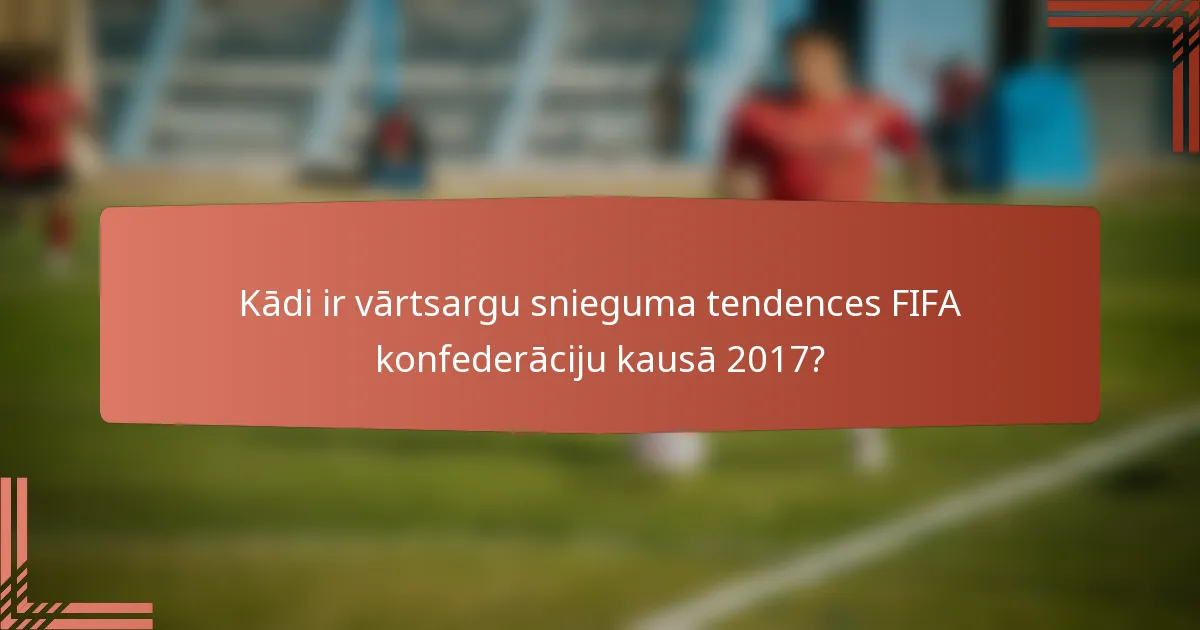 Kādi ir vārtsargu snieguma tendences FIFA konfederāciju kausā 2017?